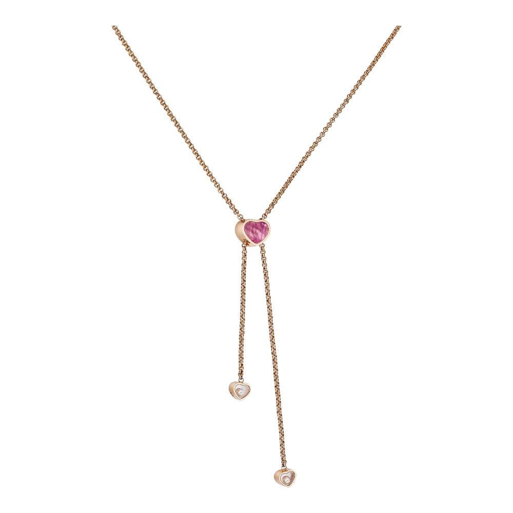 Happy Hearts Tie necklace, Rose Gold