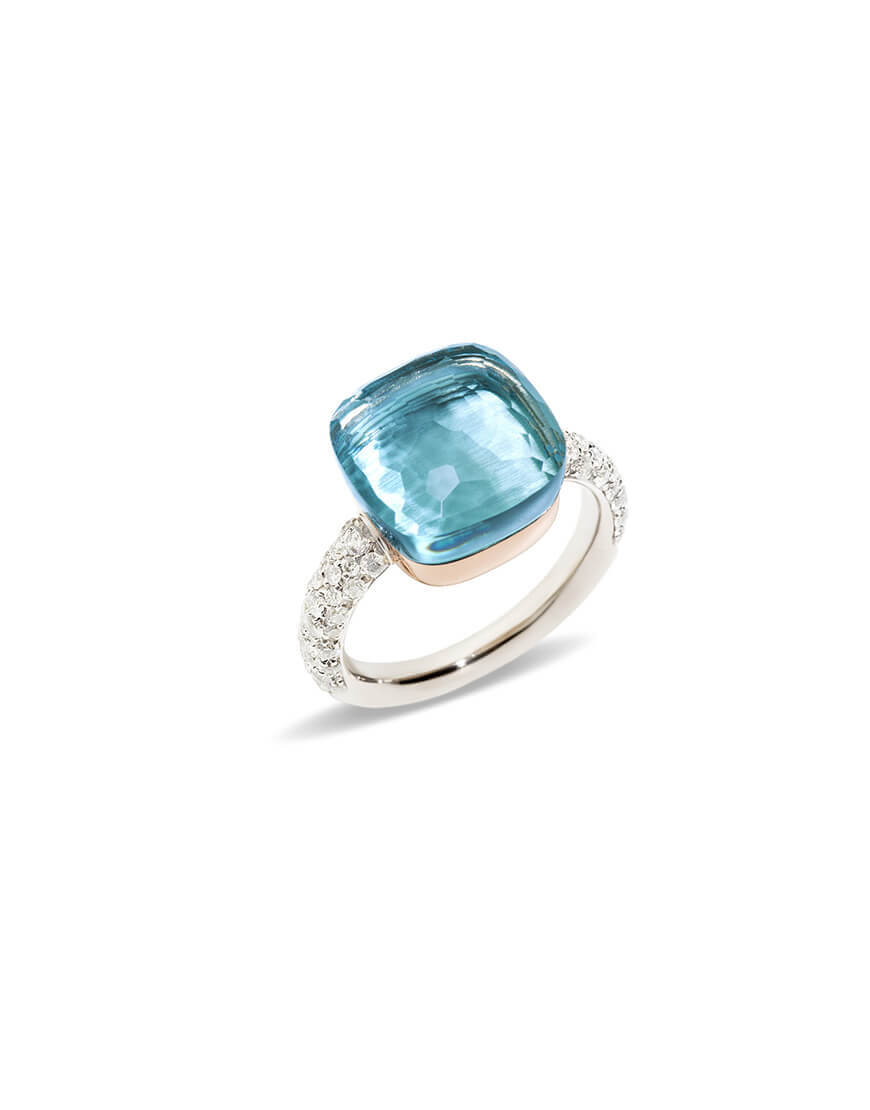 Pomellato - NUDO RING W/PG BLUE TOPAZ DIAM