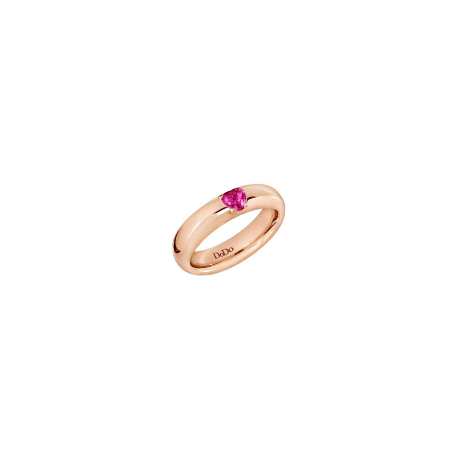 Heart Ring Band Rg Synthetic Ruby 54 DAC3000-HEART-SR09R 54