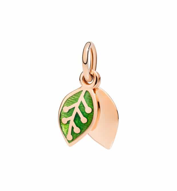 Dodo - LEAF CHARM IN RG GREEN