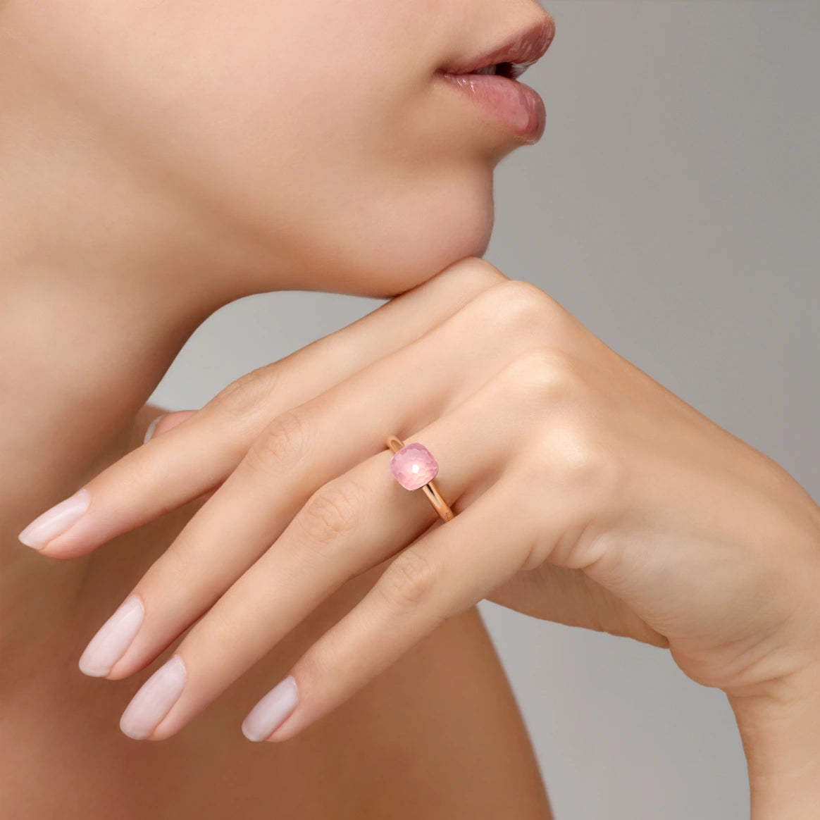 Ring Nudo W/pg Pink Quartz 54 PAB4030O6000000QR 54 AU75