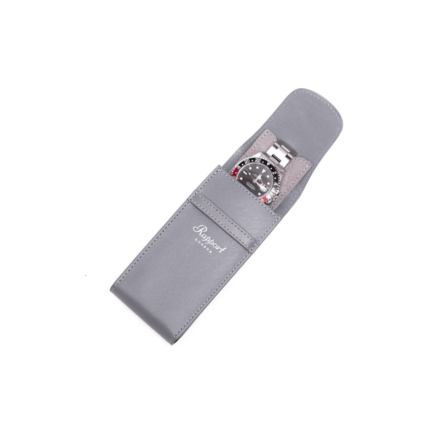 Hyde Park Leather Watch Pouch Grey D406