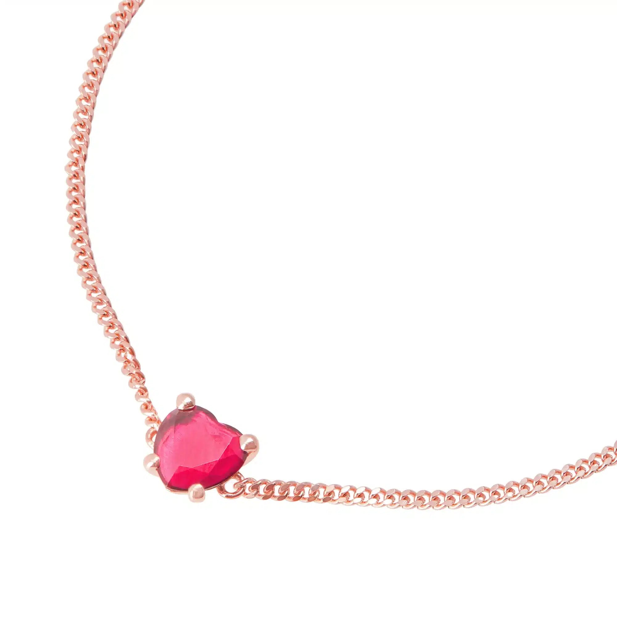 Heart Bracelet Rg Synthetic Ruby Large DBC3000-HEART-SR09R L