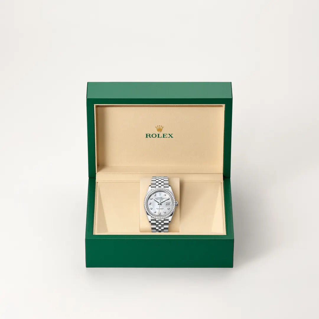 Rolex Datejust in Oystersteel, white gold and diamonds, M126284RBR-0011 - Edwards Lowell