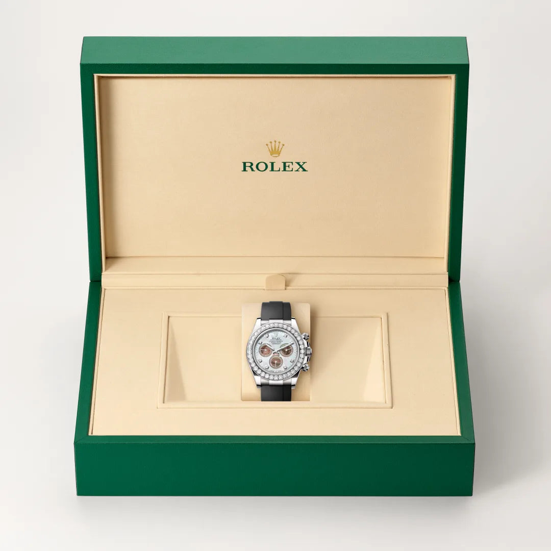 Rolex Cosmograph Daytona in white gold and diamonds, M126589RBR-0001 - Edwards Lowell