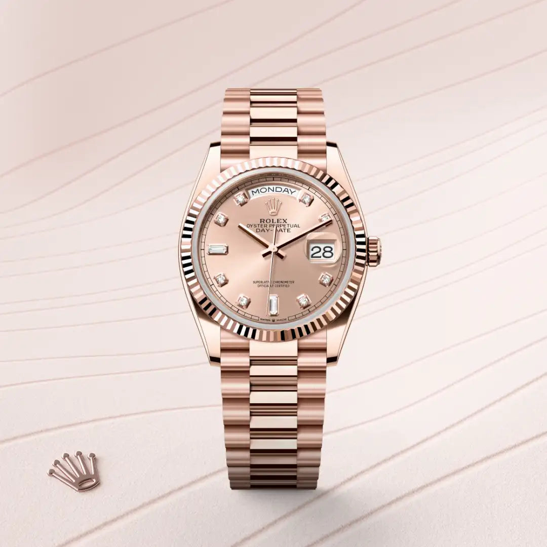 Rolex Day-Date in Everose gold, M128235-0009 - Edwards Lowell