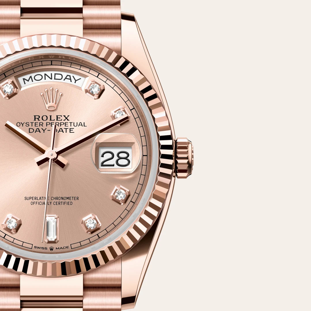 Rolex Day-Date in Everose gold, M128235-0009 - Edwards Lowell