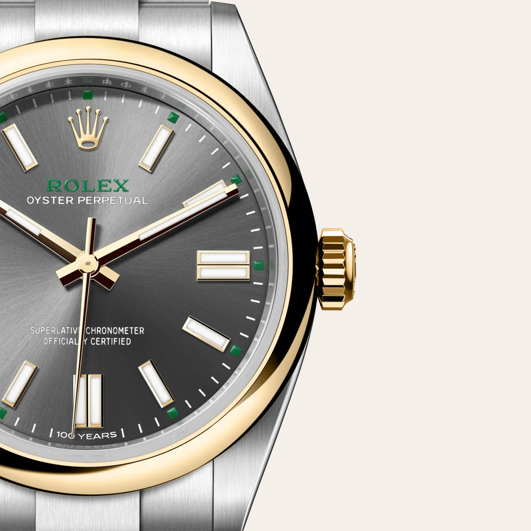 Rolex Oyster Perpetual in Oystersteel and yellow gold, M134303-0001 - Edwards Lowell
