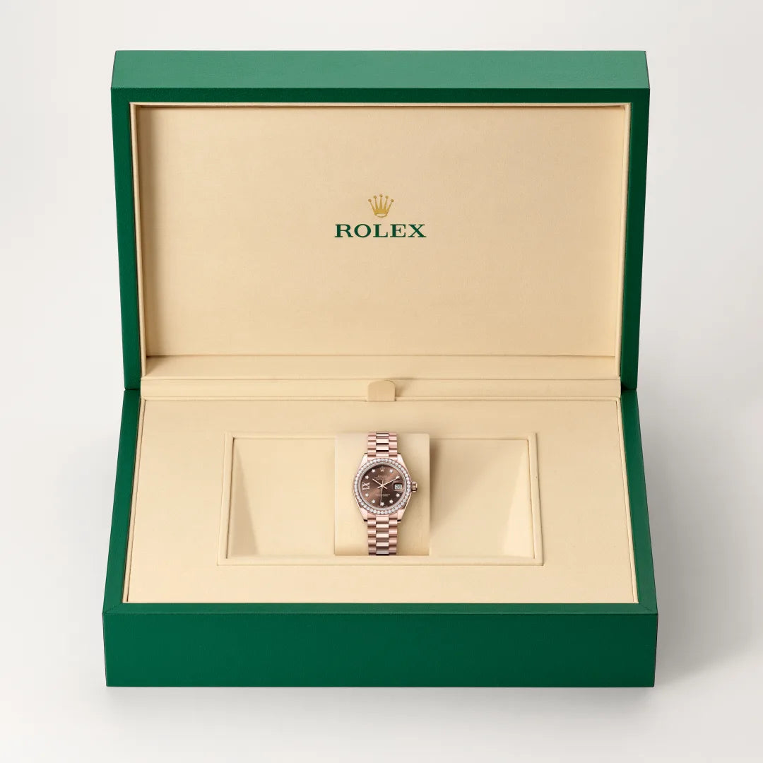 Rolex Lady-Datejust in Everose gold and diamonds, M279135RBR-0001 - Edwards Lowell