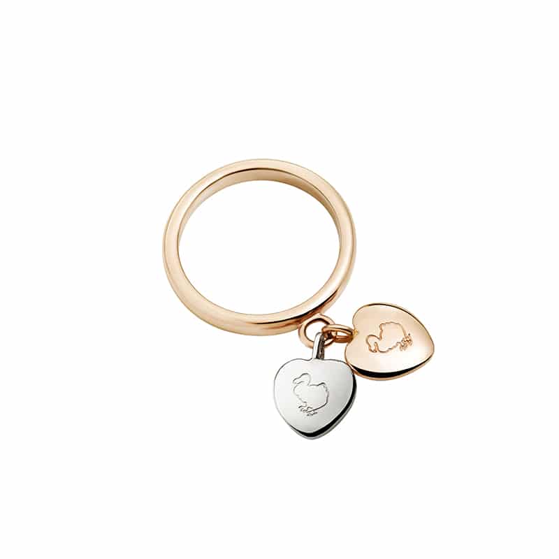 Dodo - RG & SILVER RING 2 HEARTS