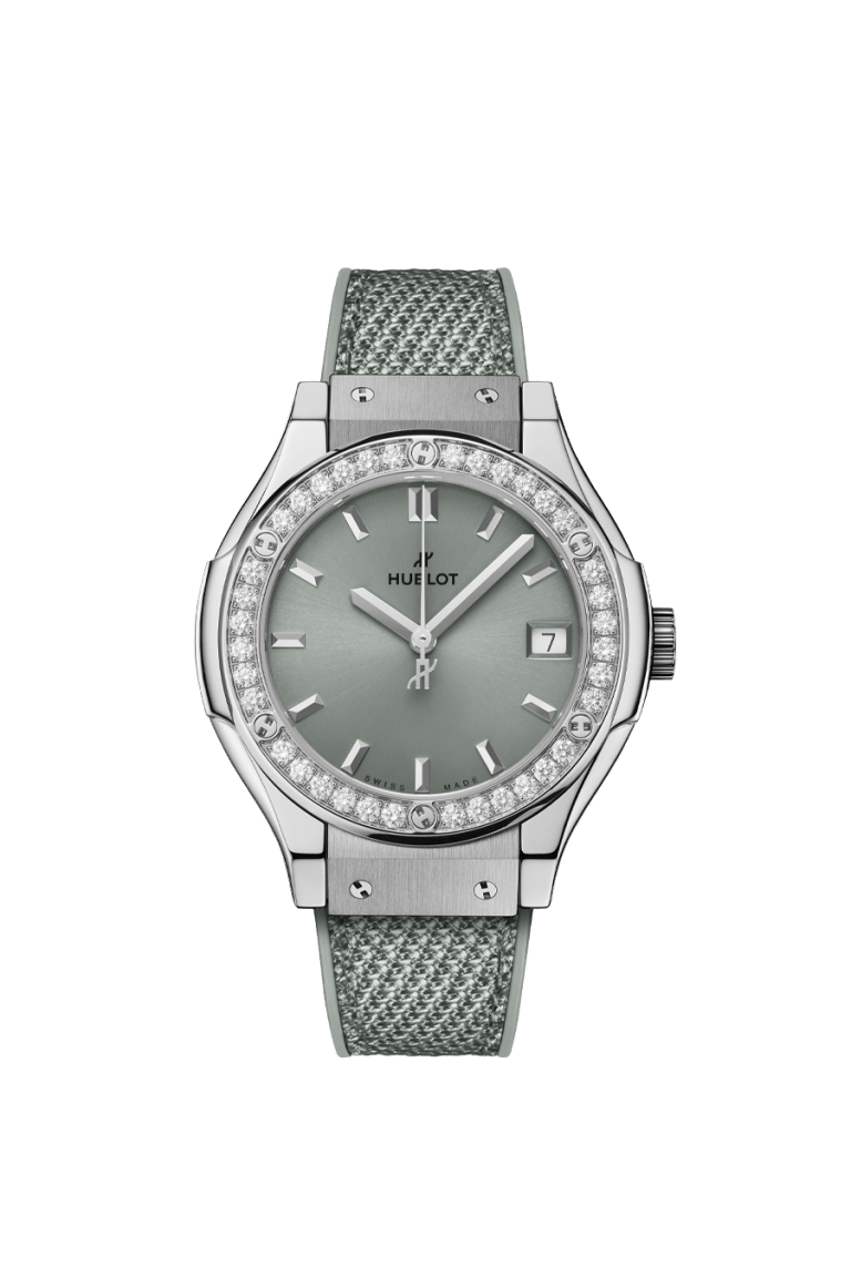 Classic Fusion Titanium Sage Green Diamonds 33MM