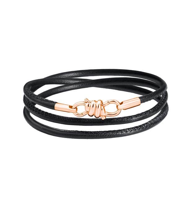 Dodo - NODO BRACELET RG 18 BLACK LEATHER