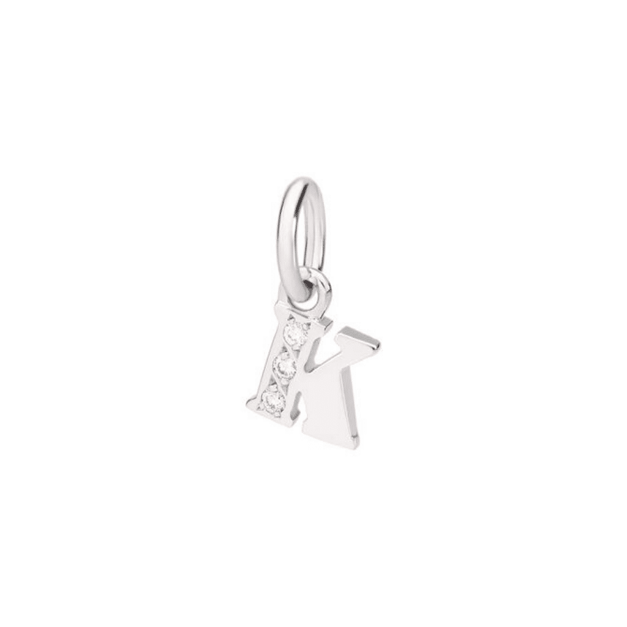 Dodo - WG LETTER CHARM K DIAMONDS 18CT