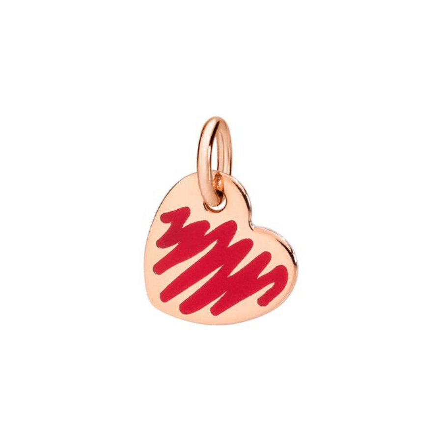 Dodo - HEART CHARM 9KRG RED ENAMEL