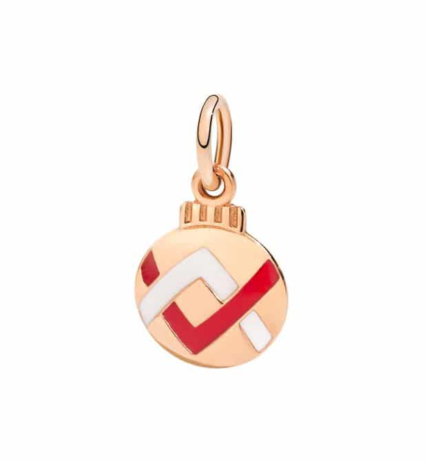 Dodo - CHARM XMAS BALL RG RED ENAMEL