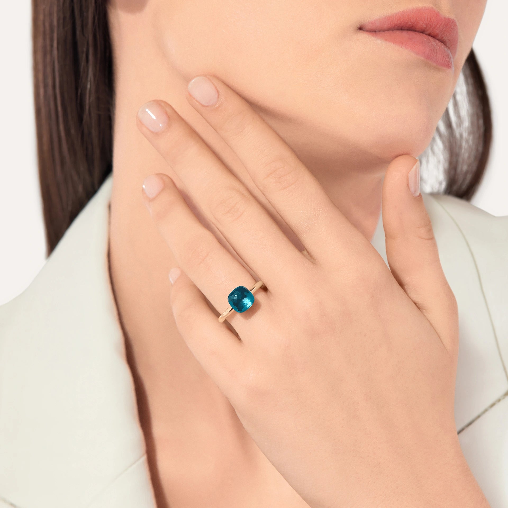 Ring Nudo Petit Wg/rg London Blue Top 54 PAB4030O6000000TL 54 AU75