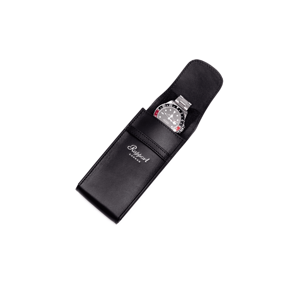 Hyde Park Leather Watch Pouch Black D405