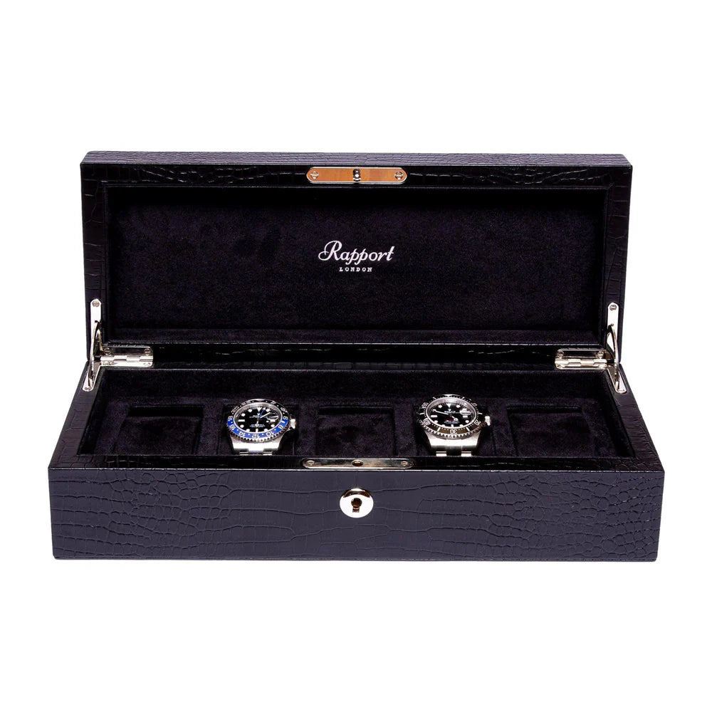 Brompton Five Watch Box Black Leather L262