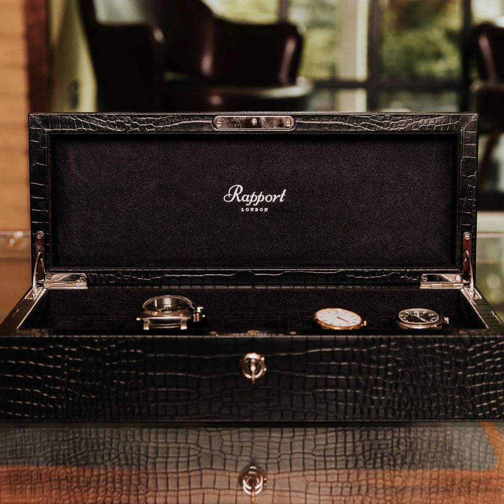 Brompton Five Watch Box Black Leather L262