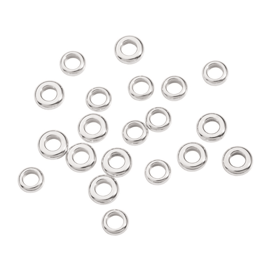 Silver Rondelle Pack Of 20 DUA6002 RON20 000AG