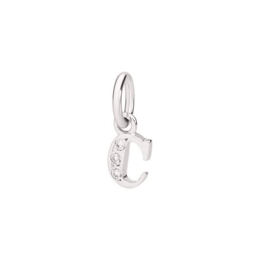 Letters &amp; Numbers Charm White Gold DMC0103 Letcs DB0O2
