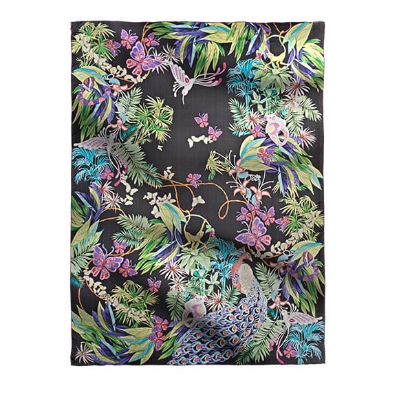 Animal World Stole Black Organic Silk 95005-0471