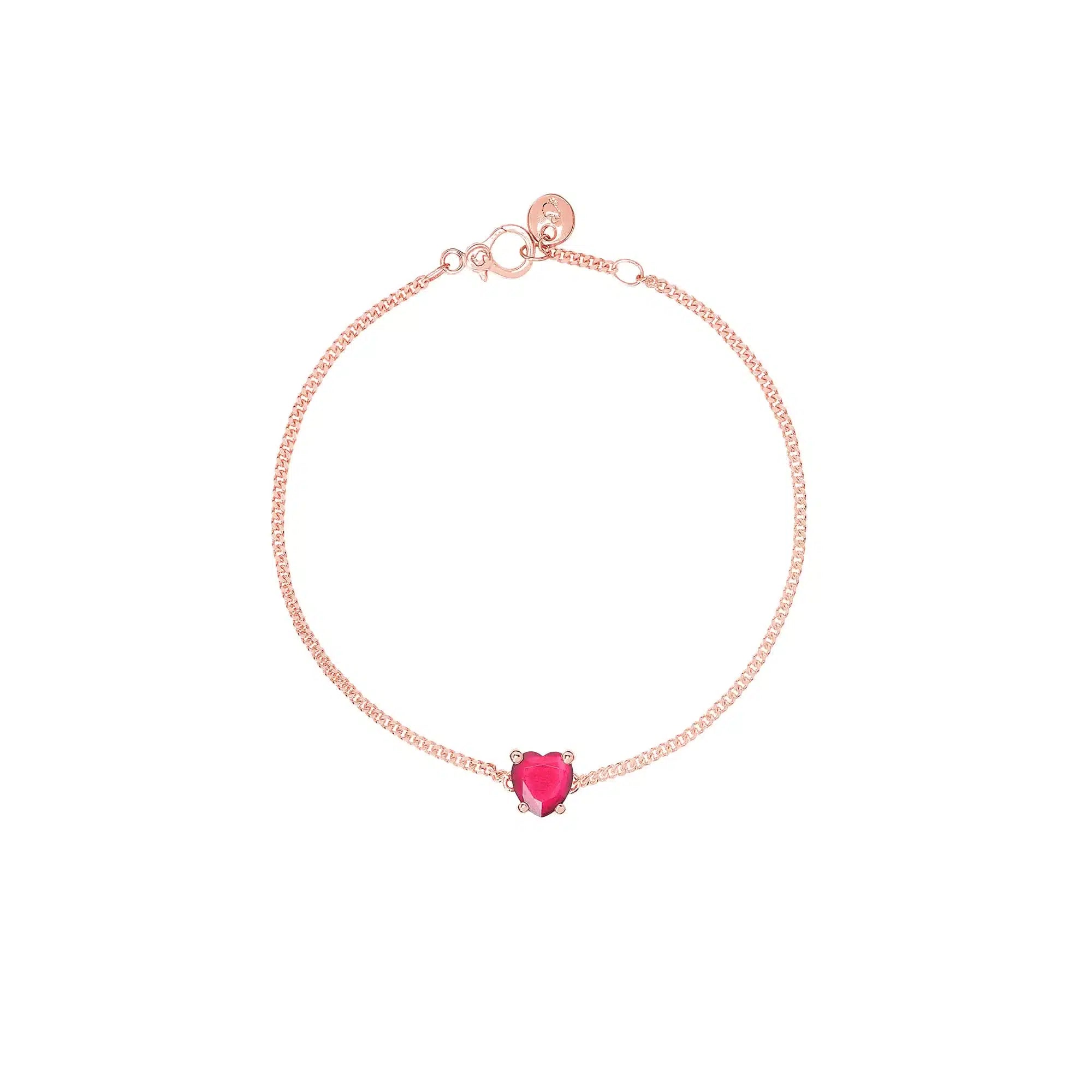 Heart Bracelet Rg Synthetic Ruby Large DBC3000-HEART-SR09R L