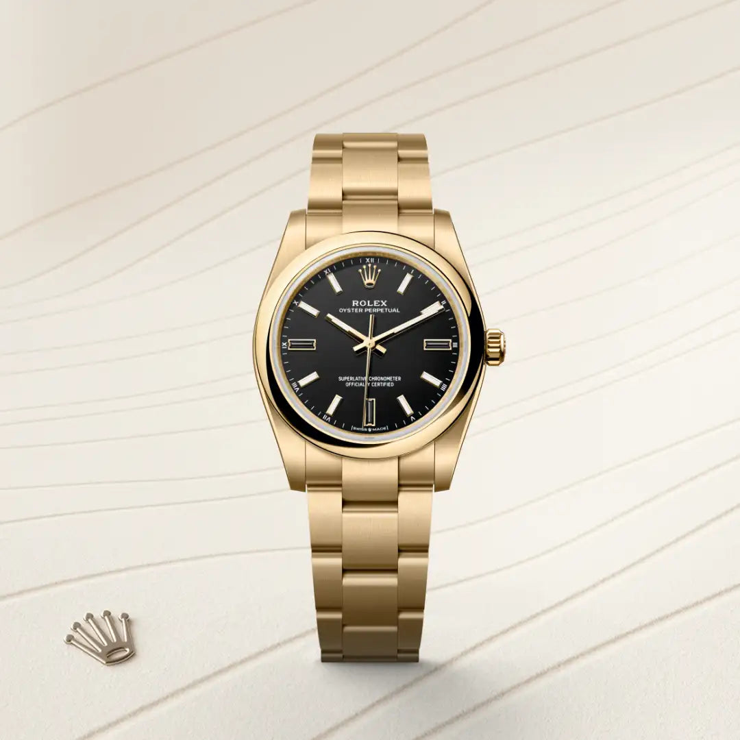Rolex Oyster Perpetual in yellow gold, M124208-0001 - Edwards Lowell