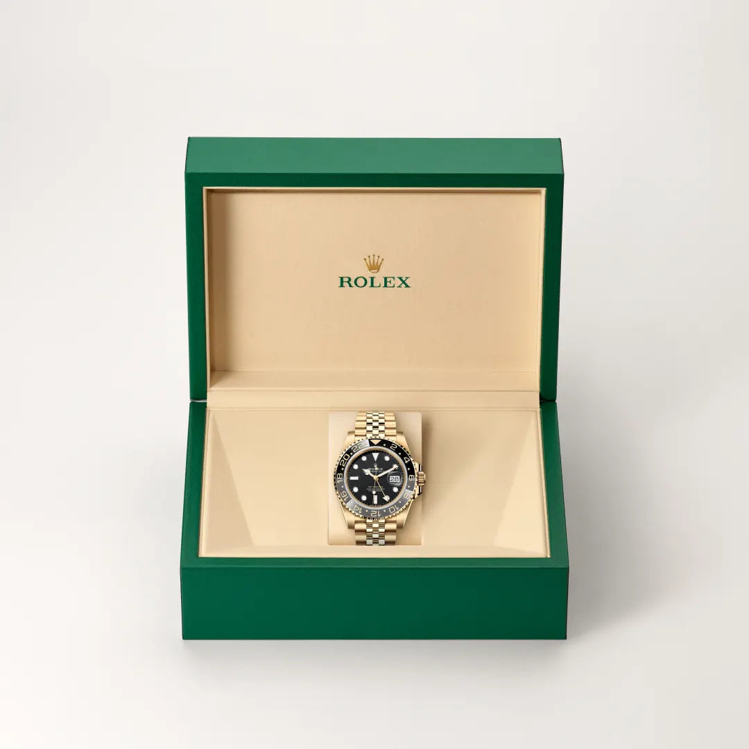 Rolex GMT-Master II in yellow gold, M126718GRNR-0001 - Edwards Lowell