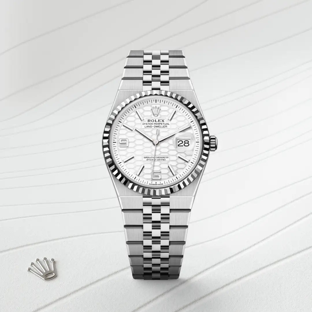 Rolex Land-Dweller in Oystersteel and white gold, M127234-0001 - Edwards Lowell