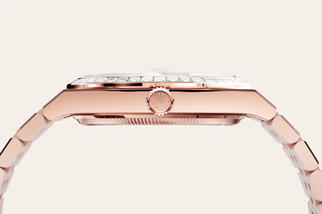 Rolex Land-Dweller in Everose gold and diamonds, M127285TBR-0002 - Edwards Lowell