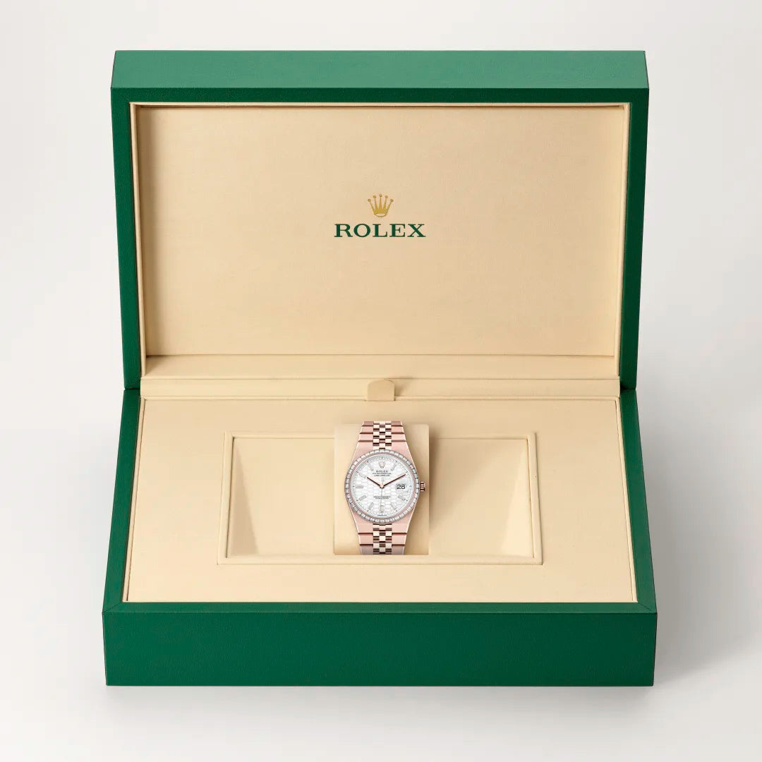 Rolex Land-Dweller in Everose gold and diamonds, M127285TBR-0002 - Edwards Lowell