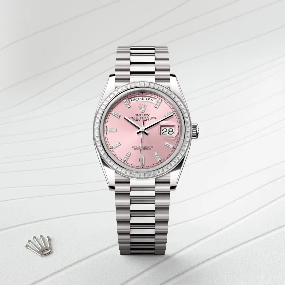 Rolex Day-Date in white gold and diamonds, M128399TBR-0029 - Edwards Lowell