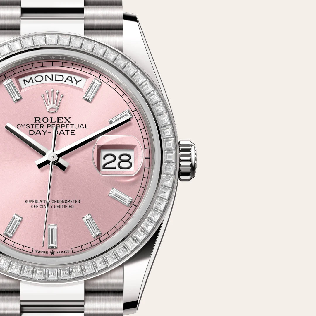 Rolex Day-Date in white gold and diamonds, M128399TBR-0029 - Edwards Lowell