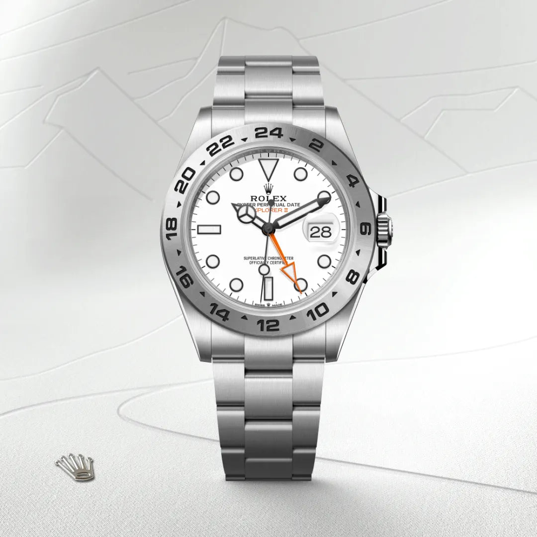 Rolex Explorer II in Oystersteel, M226570-0001 - Edwards Lowell