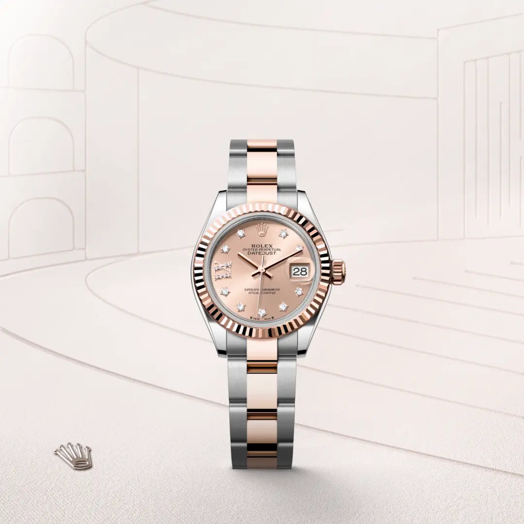 Rolex Lady-Datejust in Oystersteel and Everose gold, M279171-0028 - Edwards Lowell
