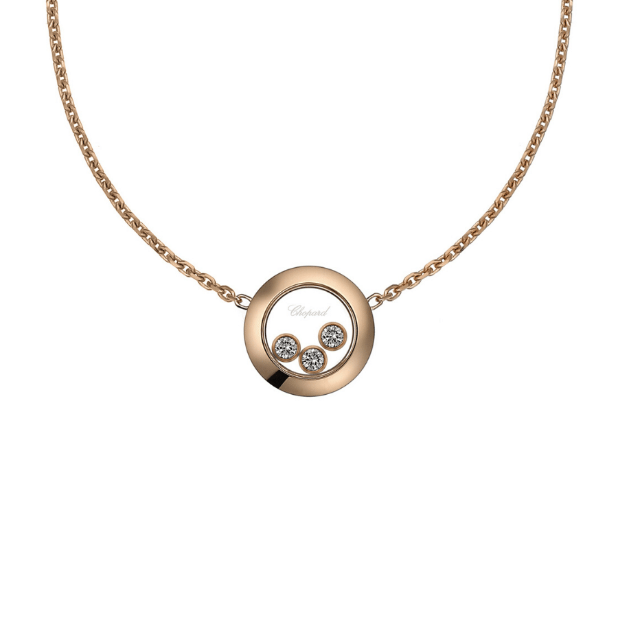 Chopard Happy Diamonds Icons 18ct Rose Gold Diamond Necklace 81A017-5001 |  Mappin and Webb